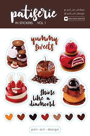 Pastalar vol.1 vinil çıkartma seti sticker etiket