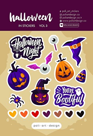 Halloween vol.3 vinil çıkartma seti sticker etiket