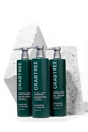 Crabtree & Evelyn Cleanse + Clarify Shampoo 443 ml + Conditioner 443 ml + Shower Gel 443 ml
