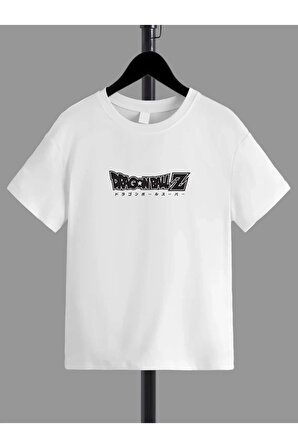 Ünisex Rahat Kalıp Pamuklu Baskılı Beyaz Çocuk T-shirt