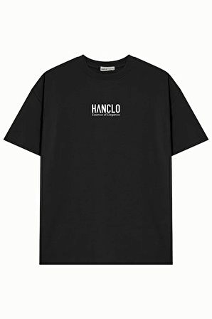 Ünisex HANCLO Baskılı Avrupa Kalıp/Oversize Fit Kesim Bisiklet Yaka Kısa Kollu T-Shirt