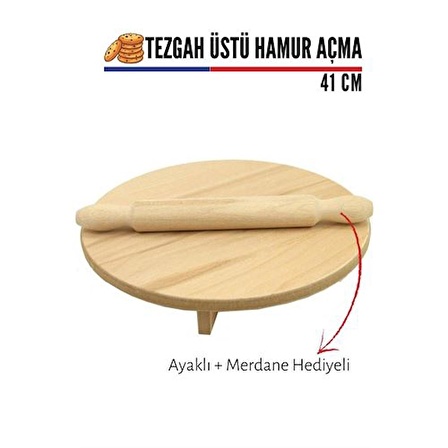 Hamur Açma Masası 41 cm Ayaklı Merdaneli 