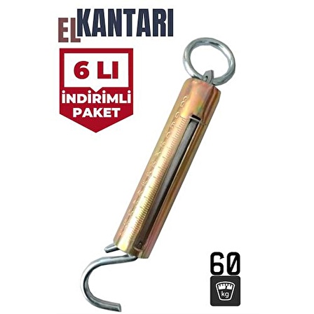 6 ADET 60 Kg Ölçer Hızlı Pratik El Kantarı  