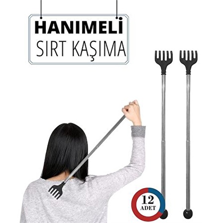 12 ADET Hanımeli Metal Sırt Kaşıma Aparatı 