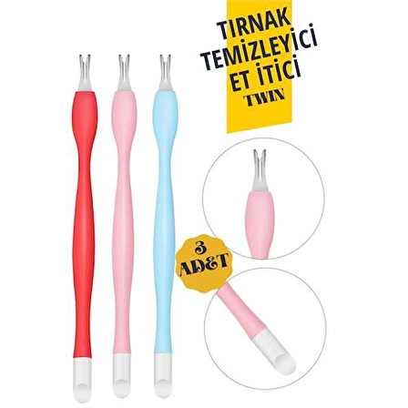 12+2 SET Tırnak Temizleyici Et İtici 3 lü Set 