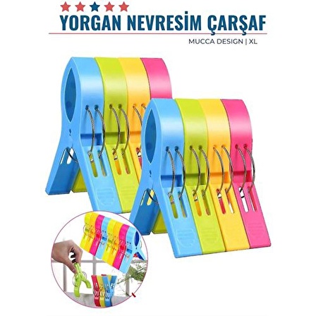 12+2 ADET XL Yorgan Nevresim Çarşaf Mandalı 8 ADET  	