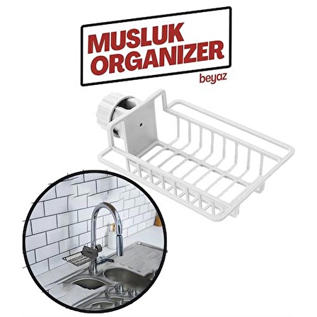 6 ADET Musluk Organizeri Mutfak Banyo Duş BEYAZ 