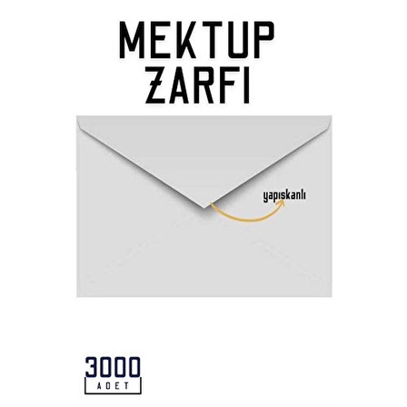 3000 ADET Mektup Zarfı Yapışkanlı