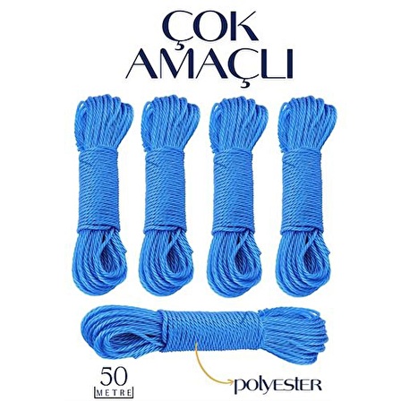 30 ADET Çok Amaçlı Polyester İp 300 Metre 