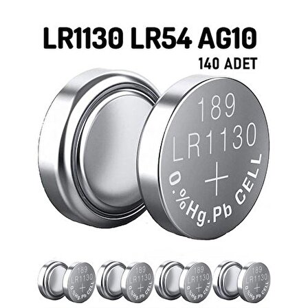 100+40 ADET LR1130 LR54 AG10 1.55V 10 Adet Alkaline Pil