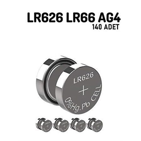 100+40 ADET LR626 LR66 AG4 1.55V 10 Adet Alkaline Pil