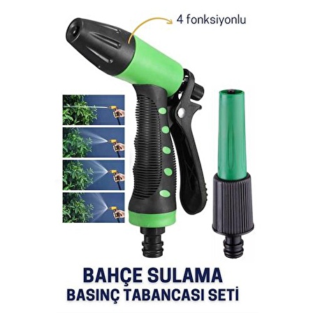 Basınçlı Bahçe Sulama Tabancası Seti 4 FONKSİYON