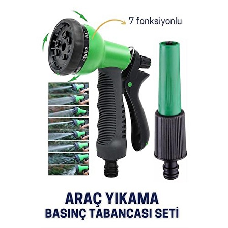 Basınçlı Araç Yıkama Tabancası Seti 7 FONKSİYON