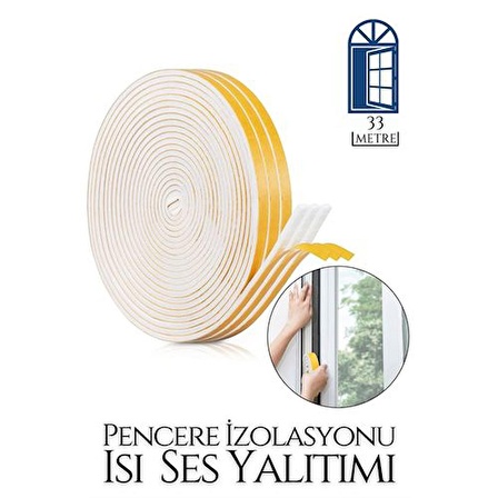 150+48 METRE Pencere Ses Isı Yalıtım Sünger Bant 33 METRE