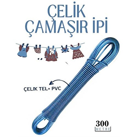 30 ADET 300 mt Çelik Çamaşır İpi