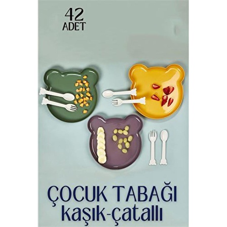 30+12 ADET Çocuk Yemek Tabağı 