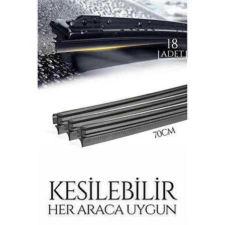 15+3 ADET Kesilebilir 70 cm Silecek Lastiği