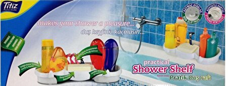 Titiz plastik pratik duş rafı