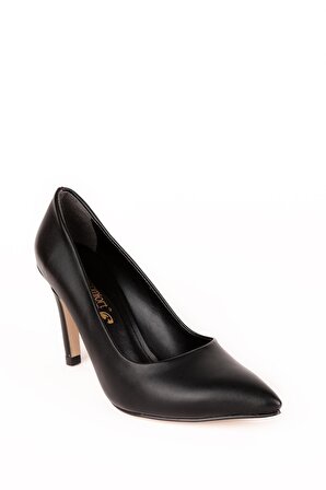 Kadın Siyah İnce Topuklu Ayakkabı 17-9046