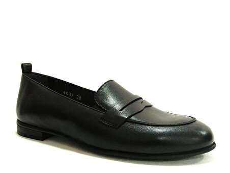 Burç Siyah Loafer Hakiki Deri Anatomik Ayakkabı