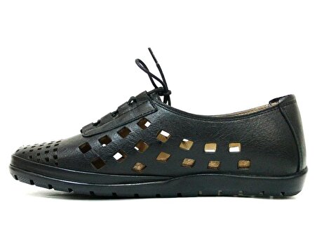 Darkwood Siyah Hakiki Deri Bağcıklı Ortopedik Comfort Ayakkabı