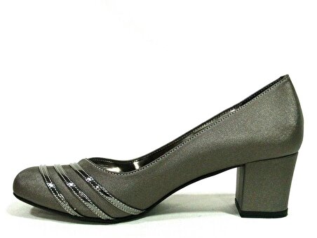Şener Bronz Kahve Topuklu Kadın Ayakkabı