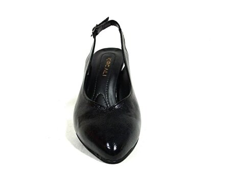 Kırcalı Siyah Sandalet Topuklu Ayakkabı