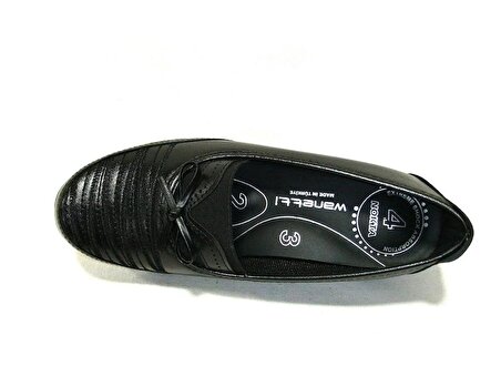 Wanetti Siyah 4 Nokta Comfort Anatomik Dolgu Topuk Kadın Ayakkabı