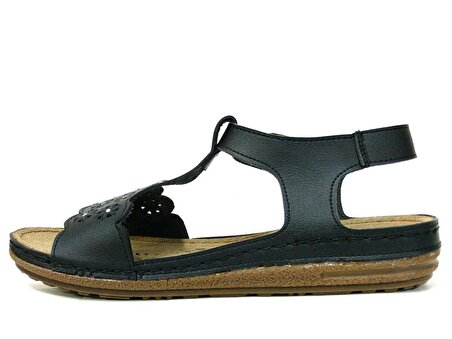 Paprika Siyah Anatomik Comfort Sandalet