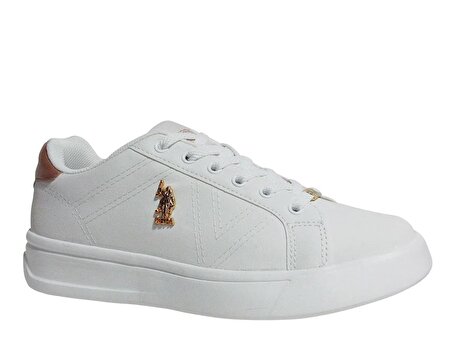 U.S.Polo Assn Beyaz Altın Sneakers Bağcıklı Spor Ayakkabı
