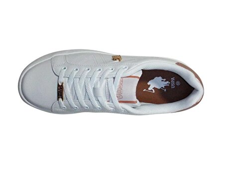 U.S.Polo Assn Beyaz Altın Sneakers Bağcıklı Spor Ayakkabı