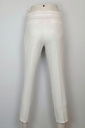 Bilek Boy Kumaş Pantolon Beyaz 3059