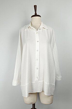 Oversize Gömlek Beyaz T1684