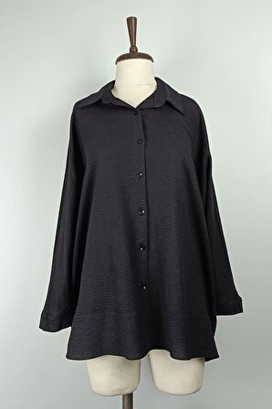 Oversize Gömlek Siyah T1684