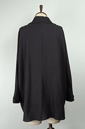 Oversize Gömlek Siyah T1684