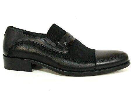 Fastway Siyah Deri Bağcıksız Erkek Ayakkabı