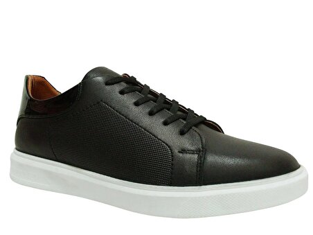 Dropland Siyah Beyaz Bağcıklı Jelli Anatomik Comfort Sneakers Ayakkabı