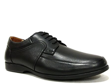 Pabuç Siyah Bağcıklı Comfort Deri Erkek Ayakkabı