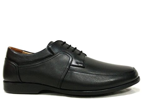 Pabuç Siyah Bağcıklı Comfort Deri Erkek Ayakkabı