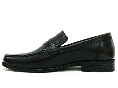 Çavuş Siyah Bağcıksız Comfort Deri Erkek Ayakkabı