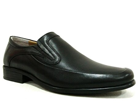 Pabuç Siyah Bağcıksız Comfort Deri Erkek Ayakkabı