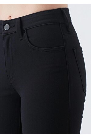 Kadın Mavi Yüksel Bel Bilek Boy Dar Paça Skinny Likralı Kot Pantalon