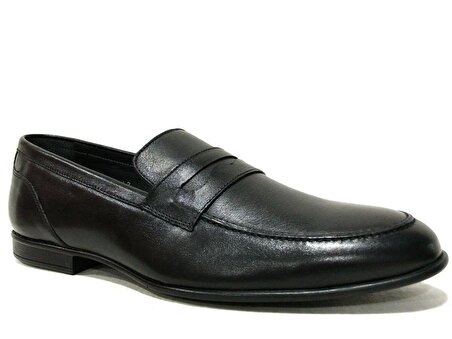 Burç Siyah Bağcıksız Loafer Erkek Ayakkabı