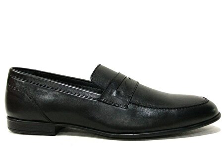 Burç Siyah Bağcıksız Loafer Erkek Ayakkabı