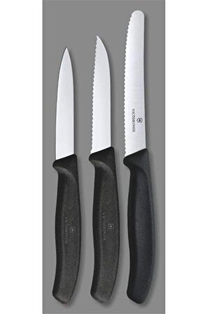 Victorinox Sebze Bıçağı Seti 3'lü Siyah 