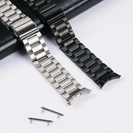 Gpack Samsung Galaxy Watch 6 Classic 47mm Kordon Aparatlı Metal Sıralı Kordon KRD 04