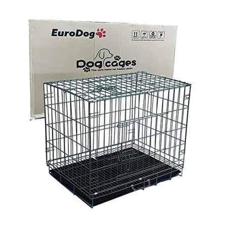 EuroDog Köpek Kafesi Siyah Dövme 107x70x77 Cm 