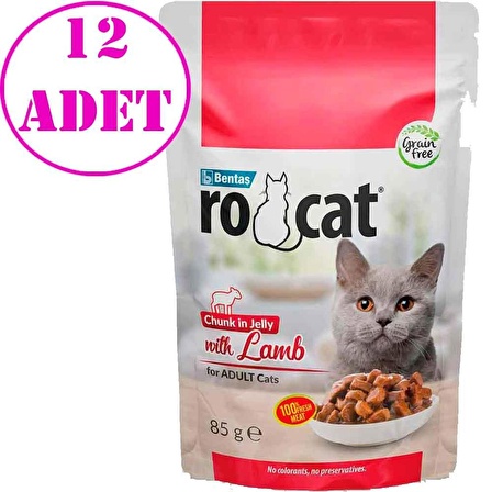 Ro Cat Kuzu Etli Kedi Yaş Maması 85 Gr 12 AD