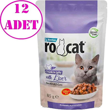 Ro Cat Ciğerli Kedi Yaş Maması 85 Gr 12 AD