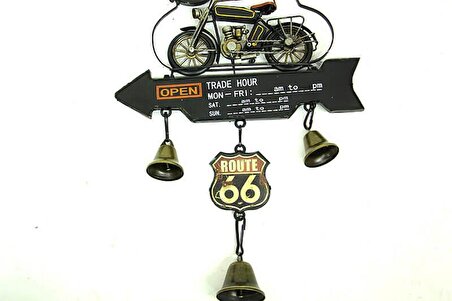 Mnk Dekoratif  El Yapımı Eskitme Metal Motosiklet Kapı Çanı